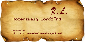 Rozenzweig Loránd névjegykártya