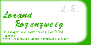 lorand rozenzweig business card
